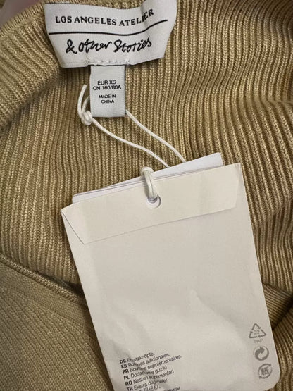 & Other Stories Beige Pearl-Trim Cardigan
