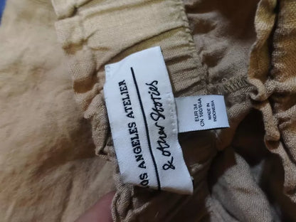 & Other Stories Yellow Linen Shorts