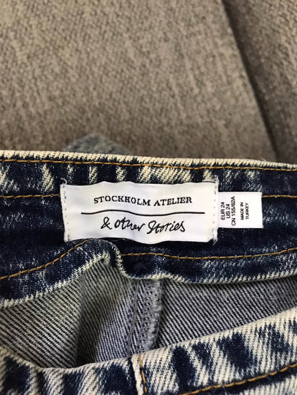 & Other Stories Acid-Wash Cropped Jeans