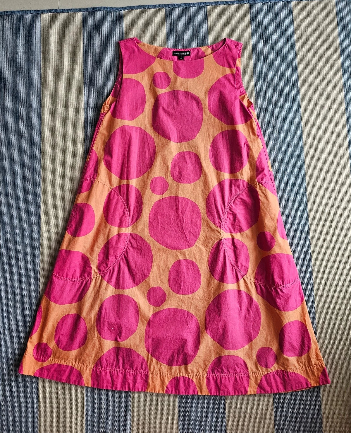 Uniqlo × Marimekko Pink-Orange Printed Dress — product detail 3