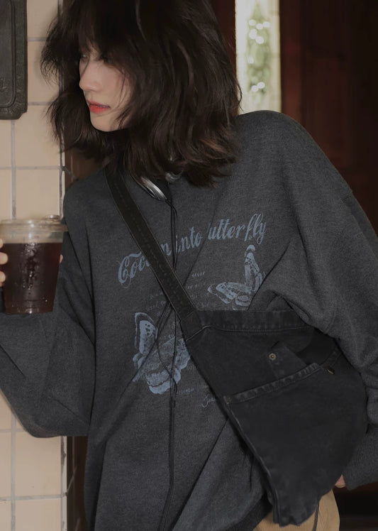 Ice Blue Butterfly Sweatshirt