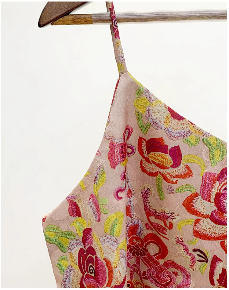 Yimengdu Floral Brocade-Effect Camisole Top — product detail 8