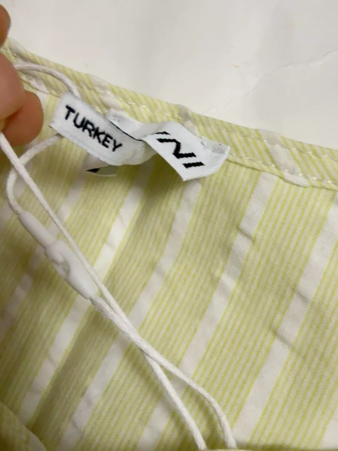 GANNI Light Green Striped Detachable Collar — product detail 4