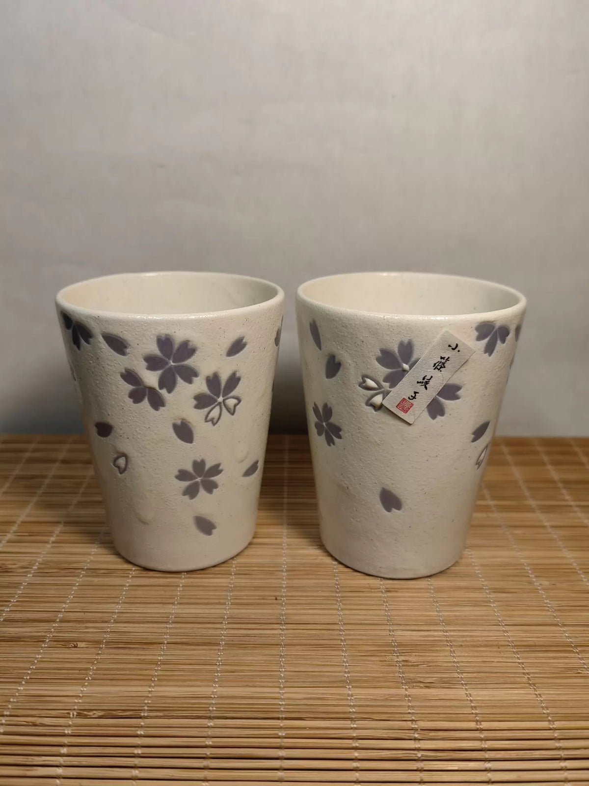 Ayako Koshino Japanese Studio Ceramic Cup Pair — original seller image 2