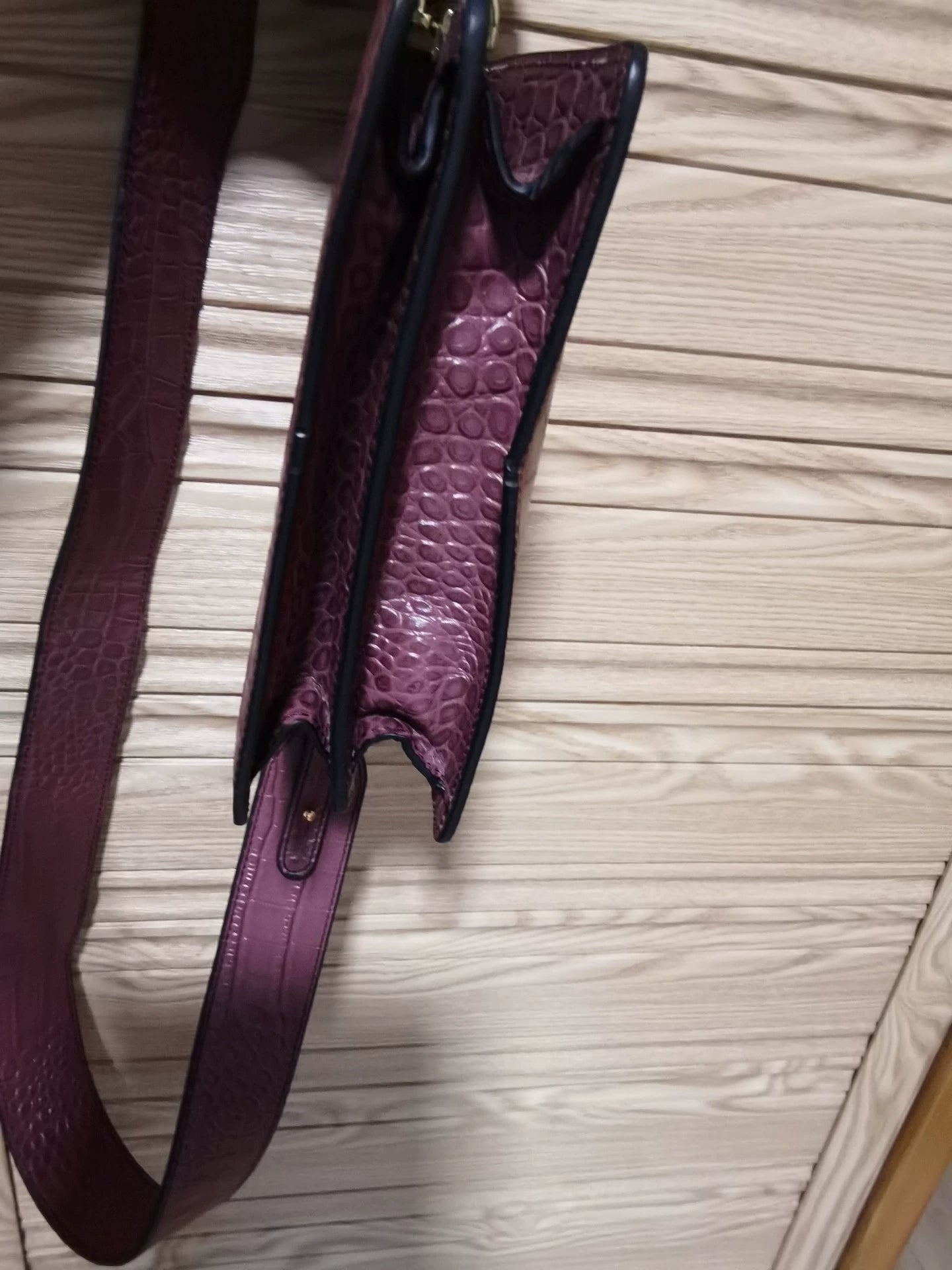 Marge Sherwood Burgundy Croc-Embossed Leather Shoulder Bag — original seller image 5
