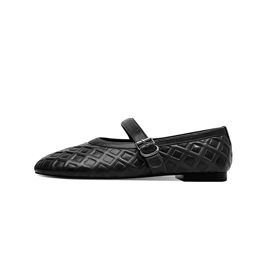 KMD Check — Black — Mary Jane Shoes