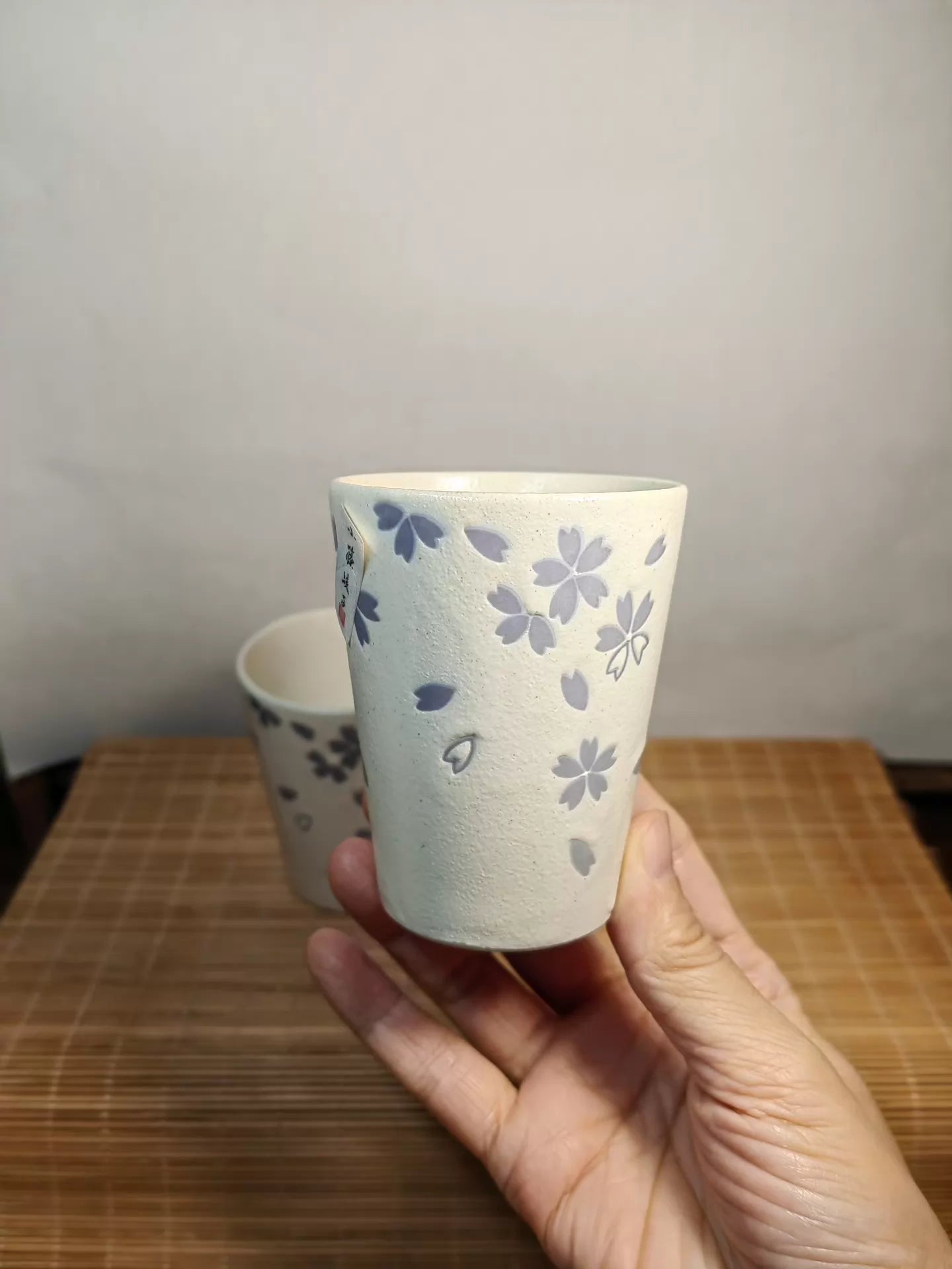 Ayako Koshino Japanese Studio Ceramic Cup Pair — original seller image 3