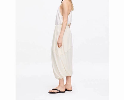ARKET Cream Asymmetric Gathered Skirt