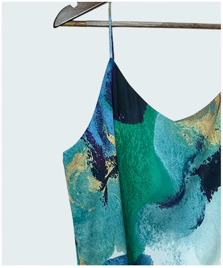 Yimengdu Ink-Wash Mulberry Silk-Blend Camisole Top — product detail 9
