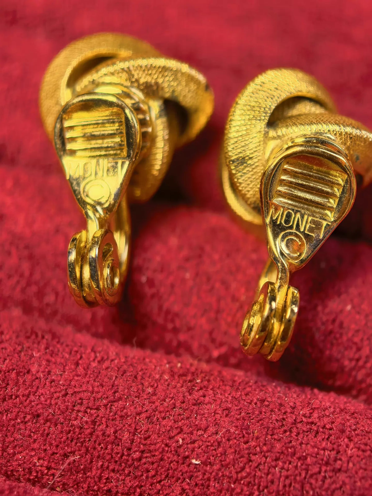 Monet Gold Knot Clip-On Earrings — product detail 4