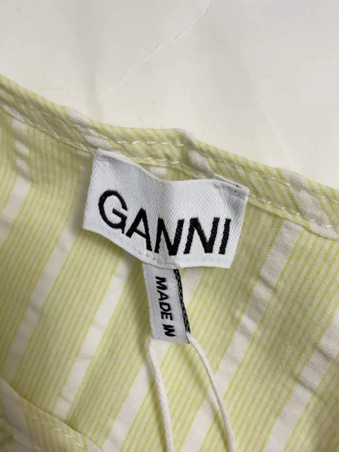 GANNI Light Green Striped Detachable Collar — product detail 3