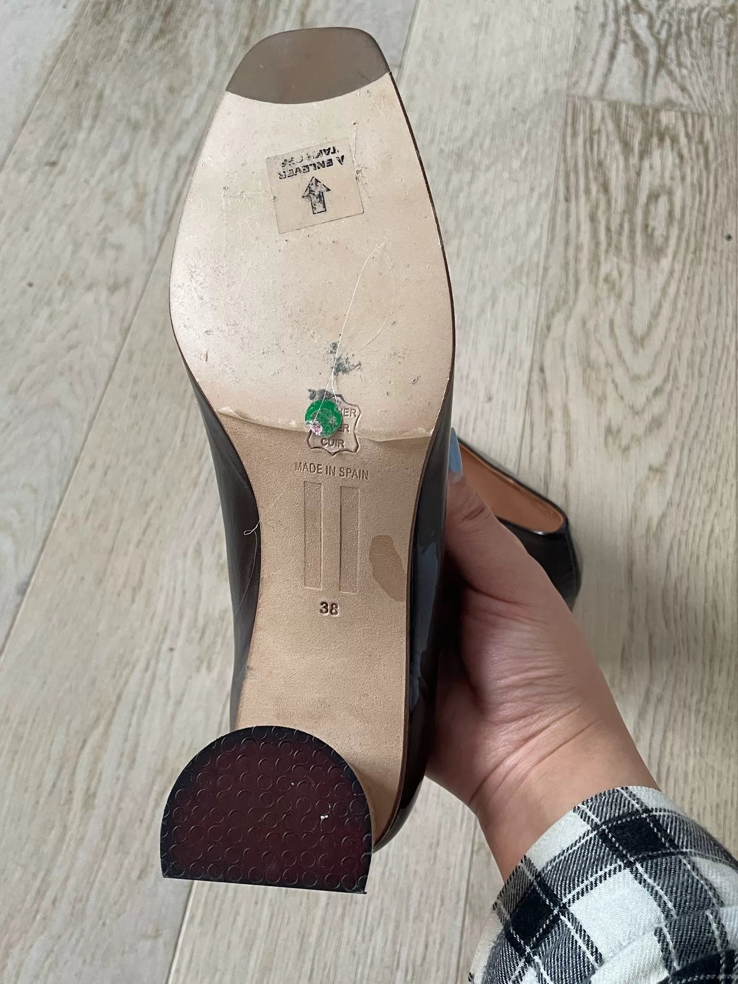Miista Patent Square-Toe Clear-Heel Shoes — product detail 5