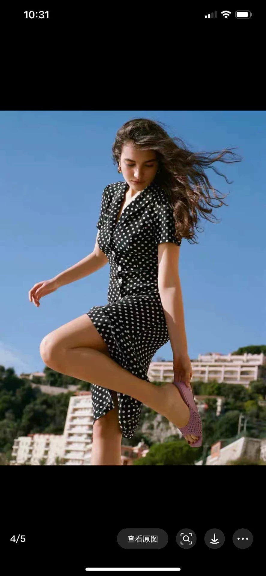 Rouje Black Polka-Dot Dress — product detail 3