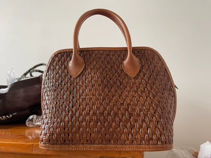 Japanese Vintage Woven Genuine Leather Bag — original seller image 2