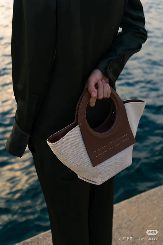 HEREU Cala Canvas and Leather Bag — front view