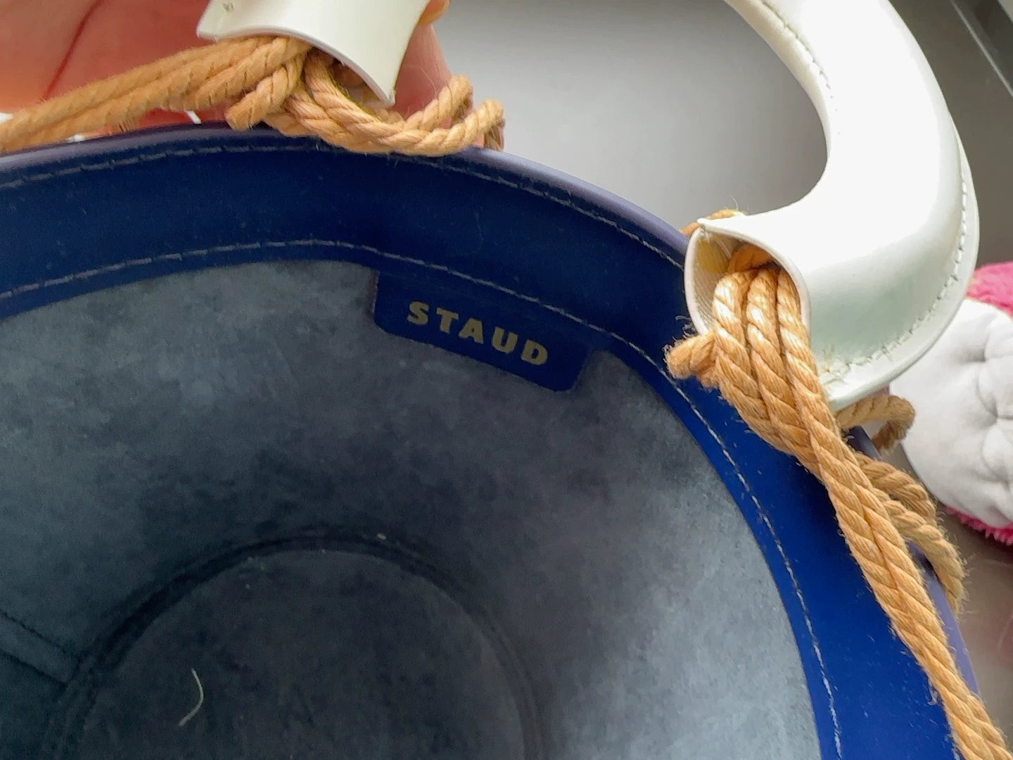 STAUD Woven Leather Handbag — product detail 3