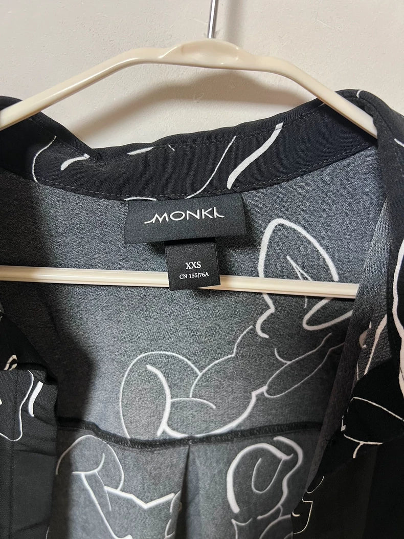 MONKI Black Line-Art Long Shirt