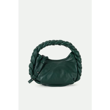 HEREU Green Woven-Handle Cloud Bag — front view