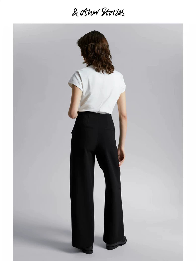 & Other Stories Gold-Button Black Trousers