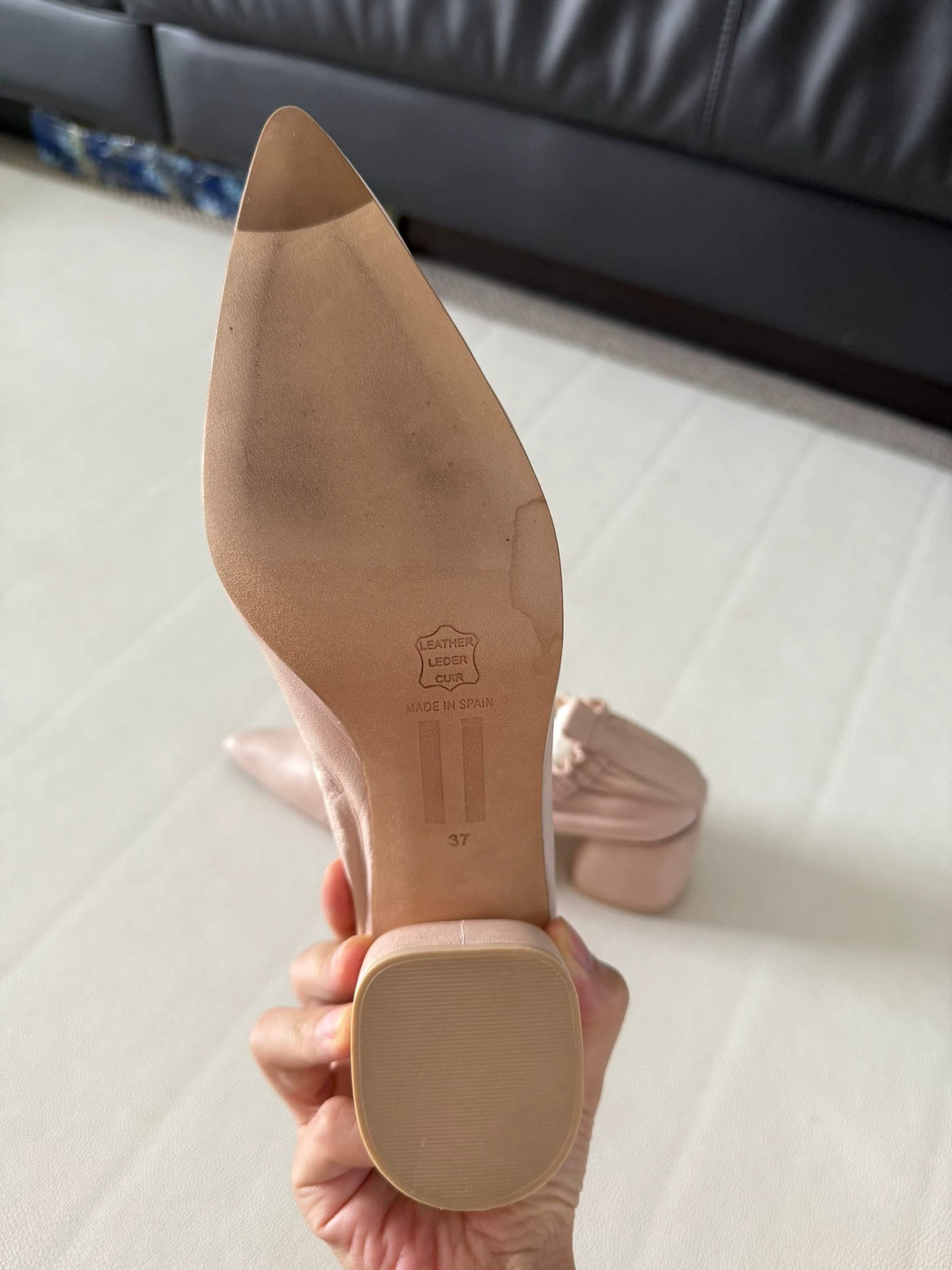Miista Tina Ruched Lambskin Block-Heel Shoes — product detail 4