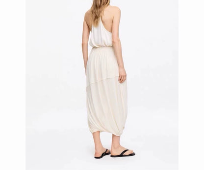 ARKET Cream Asymmetric Gathered Skirt