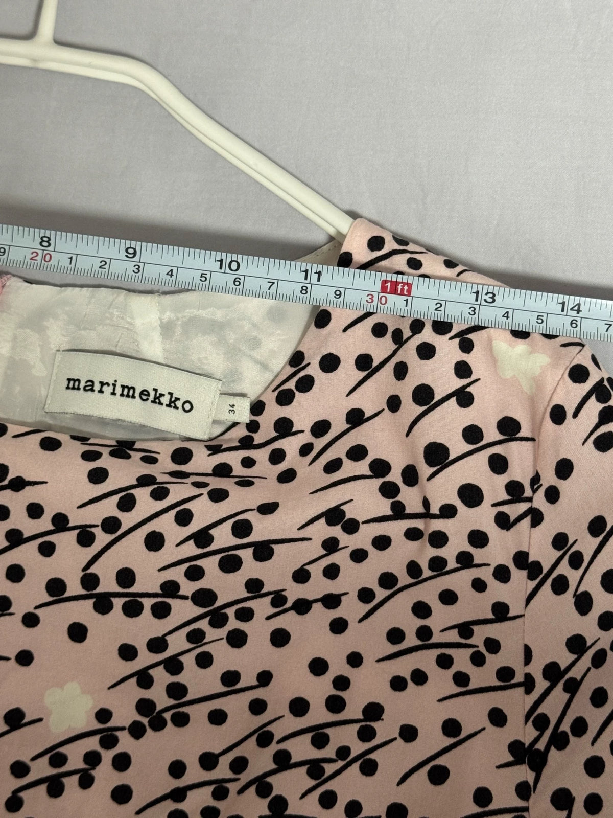 Marimekko Pink-and-Black Dot Dress – photograph 3