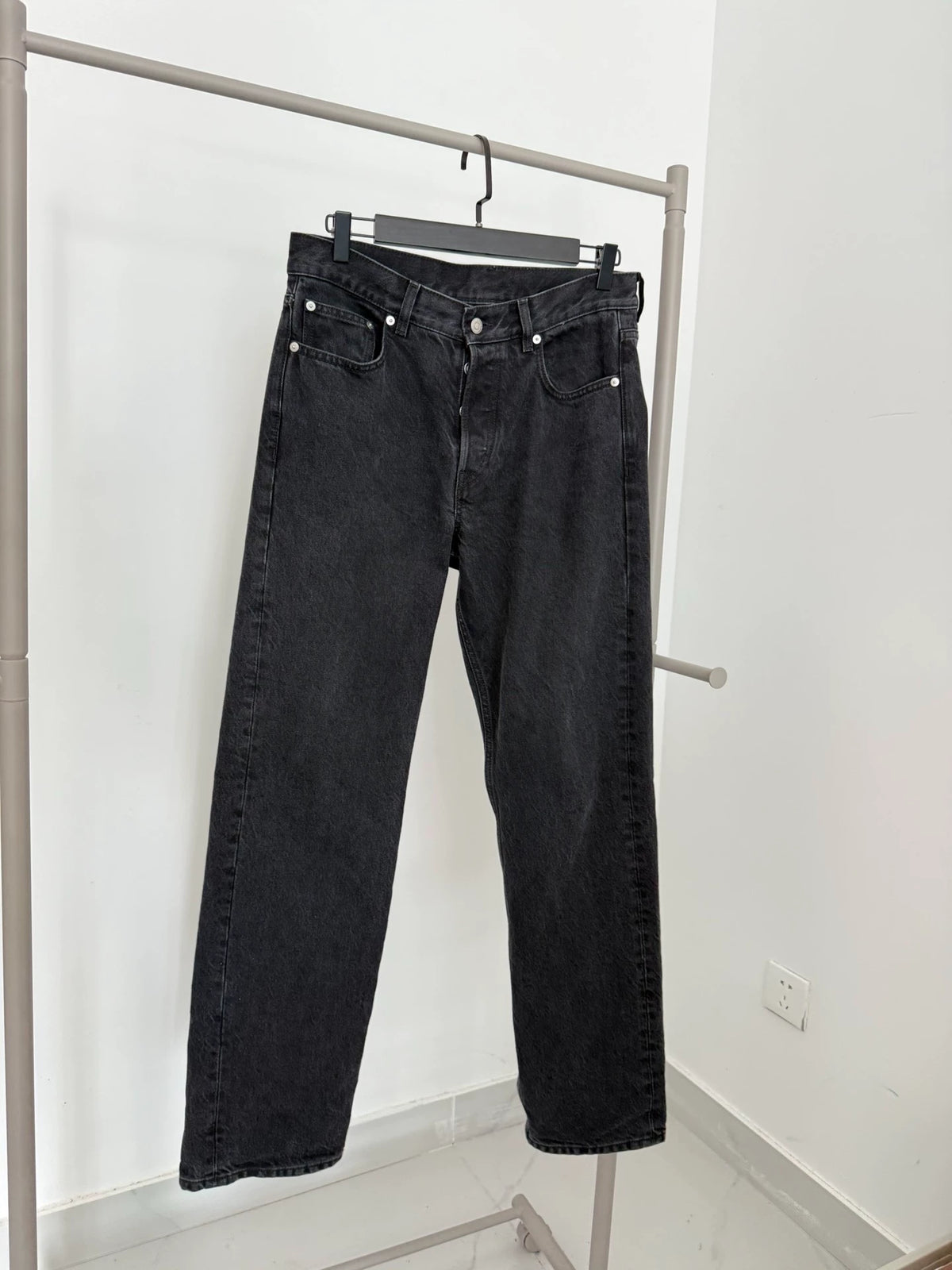 ARKET Ocean Charcoal Relaxed Jeans — front view
