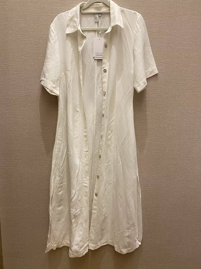 ARKET White Linen Shirt Dress — front view
