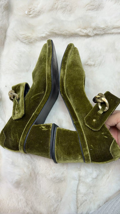 Reike Nen Green Velvet Mary Jane Shoes – photograph 5