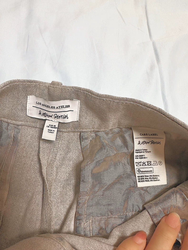 & Other Stories Grey Drawstring Trousers