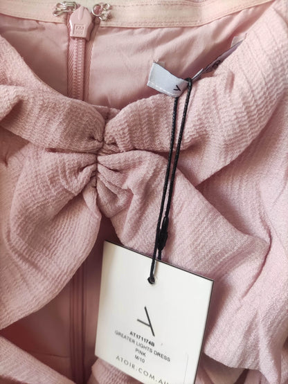 ATOIR rose-pink dress — bow detail
