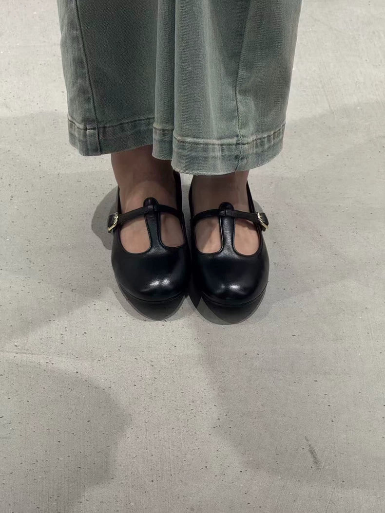 cueren — Black — Mary Jane Shoes — New