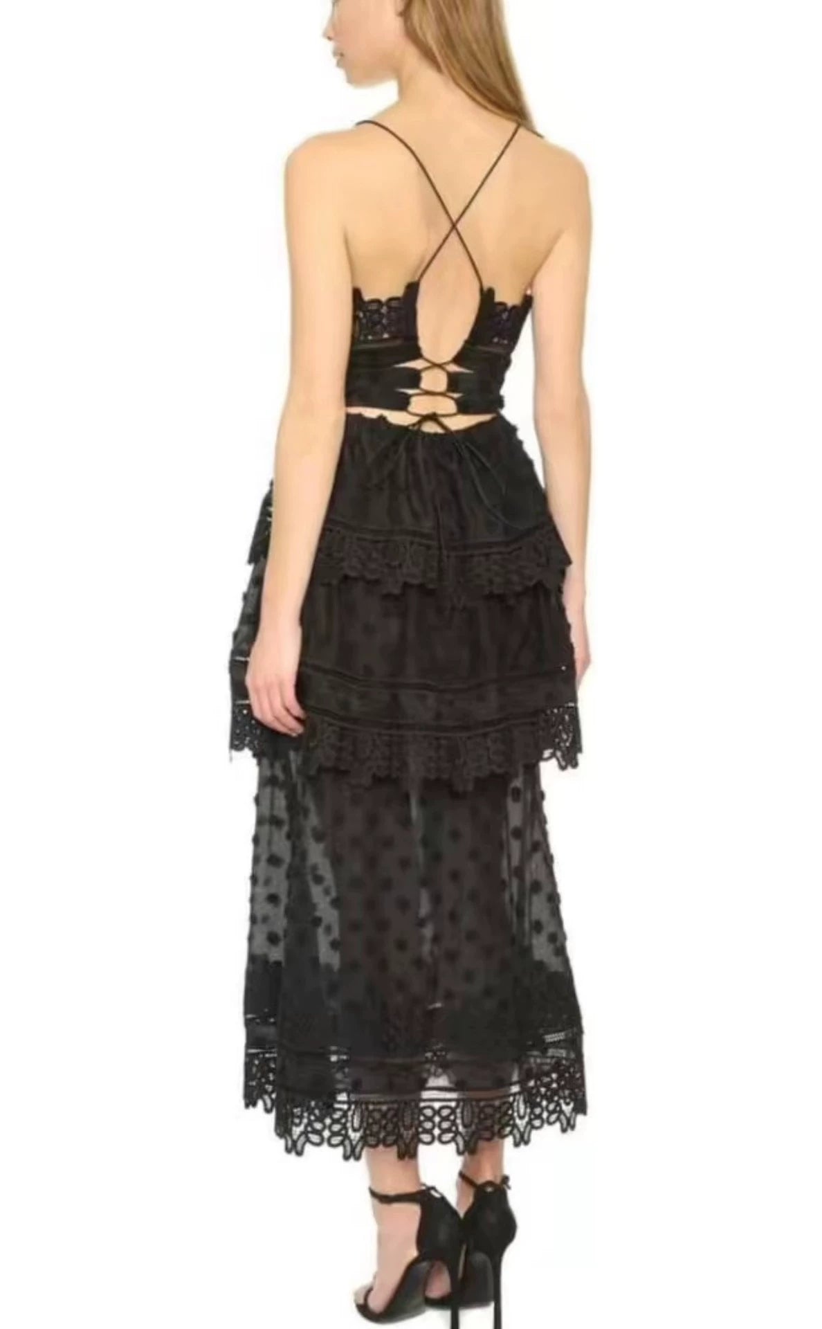 Self-Portrait Black Lace Dress – UK 10 / US 6 — original seller image 4