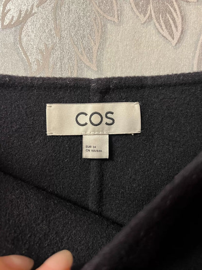 COS Black Fringed Wrap Wool Skirt — product detail 2