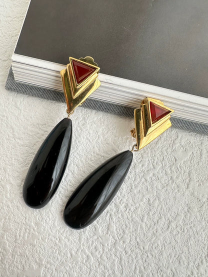Jean Louis Scherrer — Red — Clip Earrings
