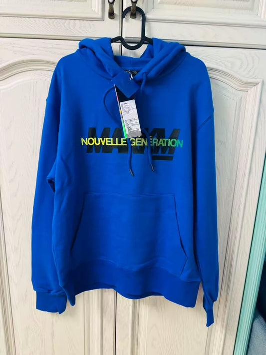 MARKM Blue Cotton Graphic Hoodie