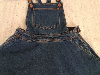 MONKI Dark Blue Denim Pinafore Dress