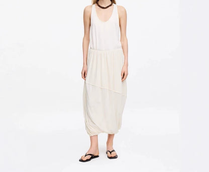 ARKET Cream Asymmetric Gathered Skirt