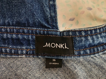 MONKI Dark Blue Denim Pinafore Dress