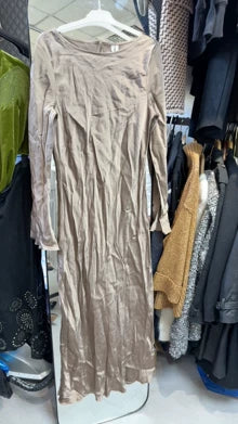 ARKET Taupe Gathered Maxi Dress