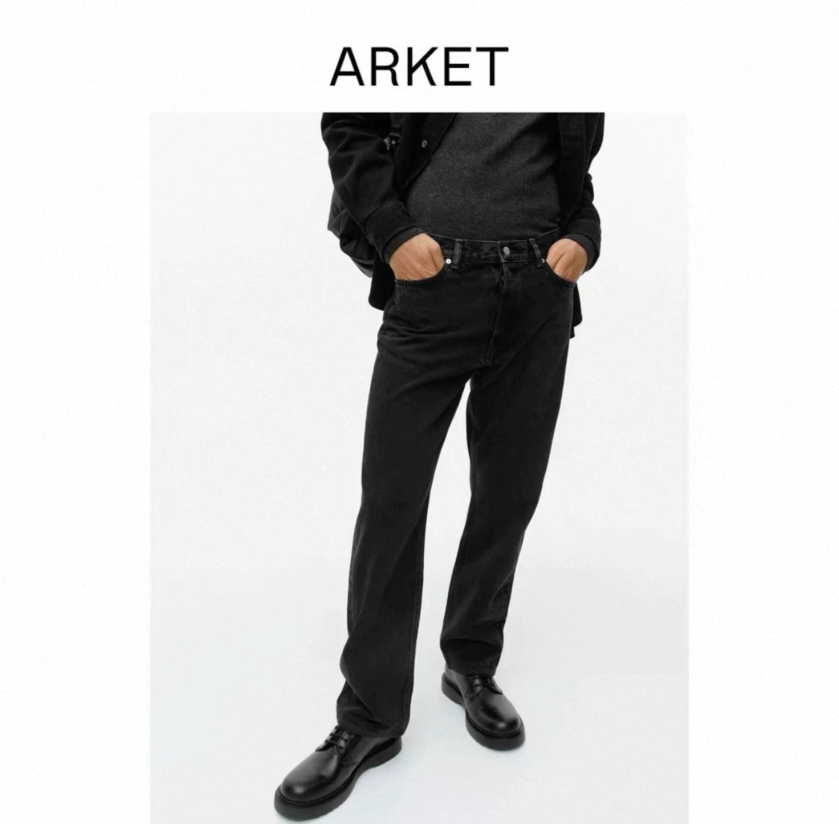 ARKET Ocean Charcoal Relaxed Jeans — product detail 5