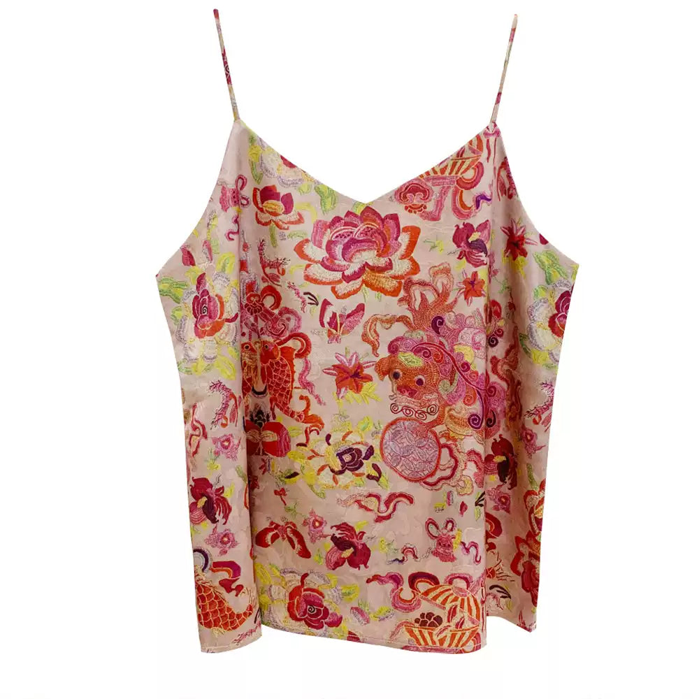 Yimengdu Floral Brocade-Effect Camisole Top — product detail 5