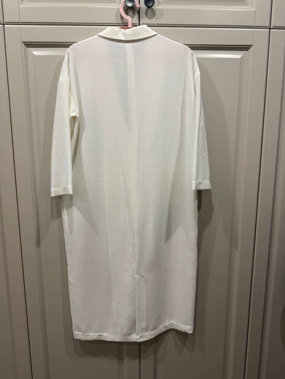 MONKI White Long Open Cardigan