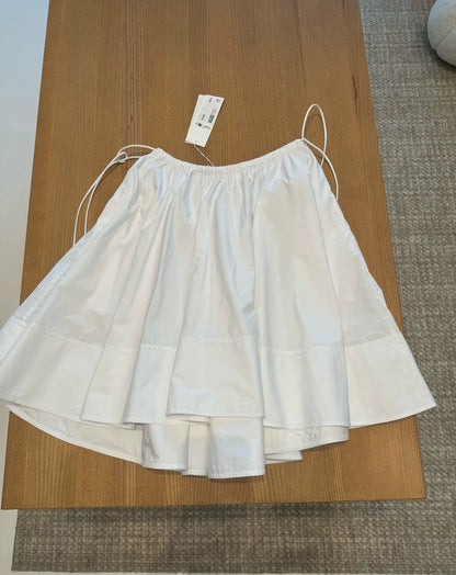 ARKET White Cotton Drawstring Skirt
