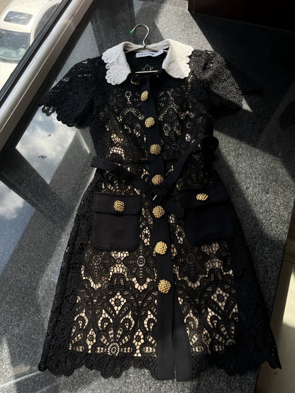 Self-Portrait Black Lace Mini Dress – UK 4 — original seller image 3
