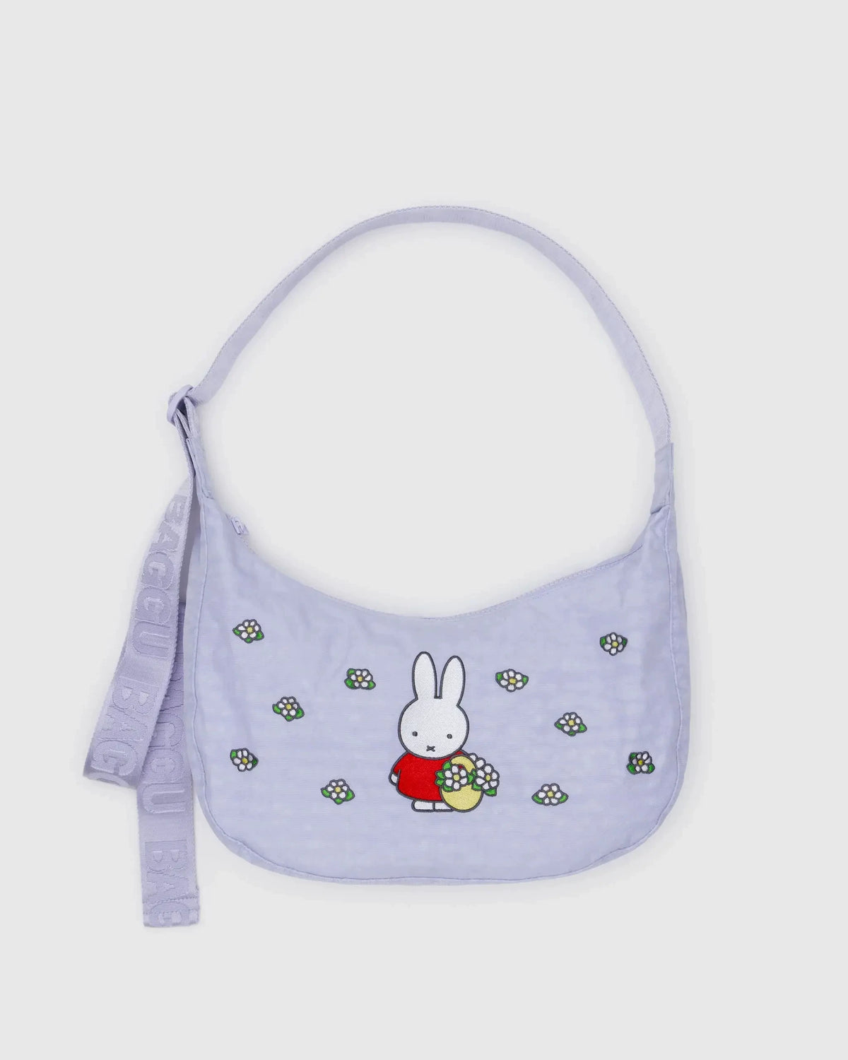 BAGGU Miffy Purple Crescent Bag — front view