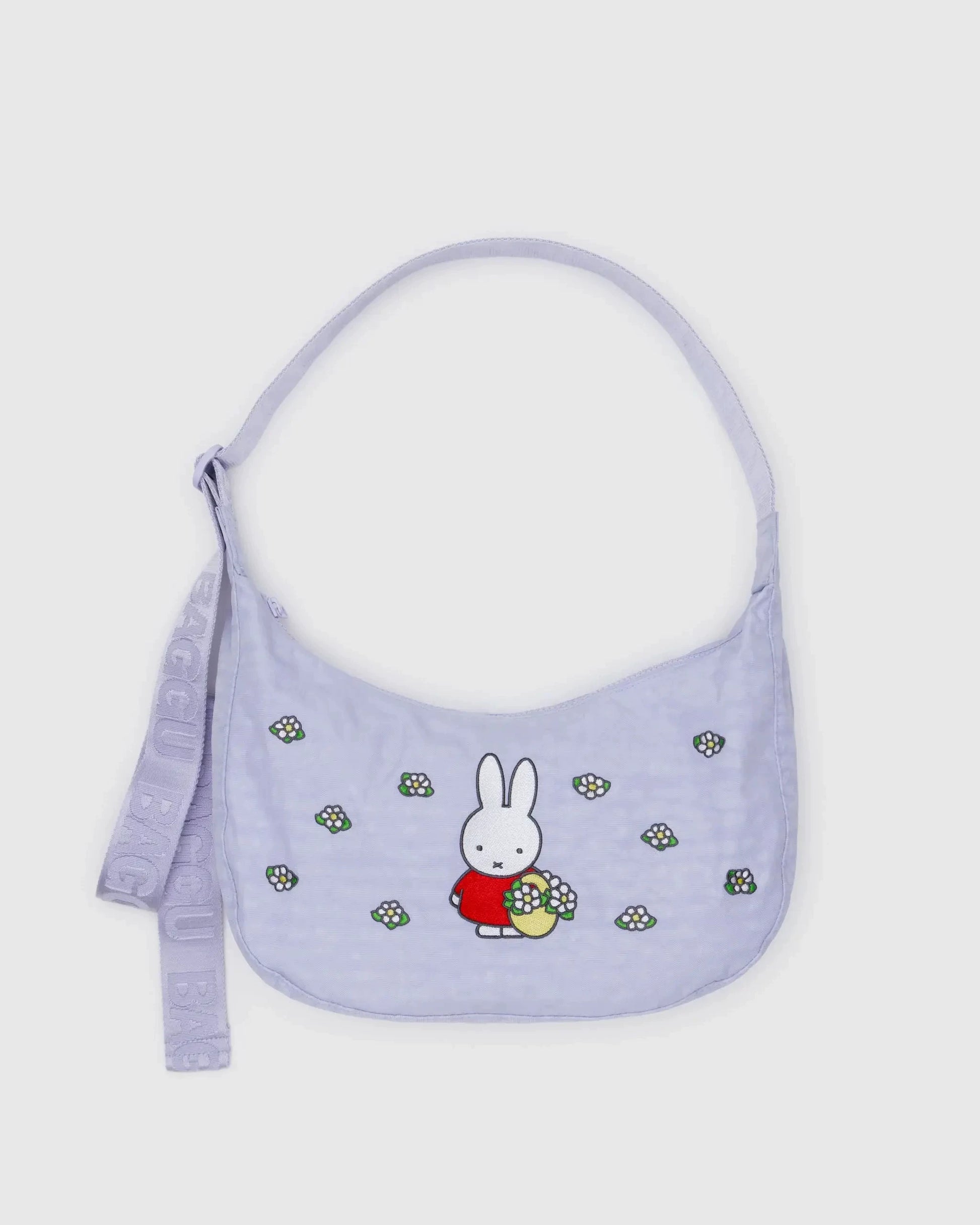 BAGGU Miffy Purple Crescent Bag — front view