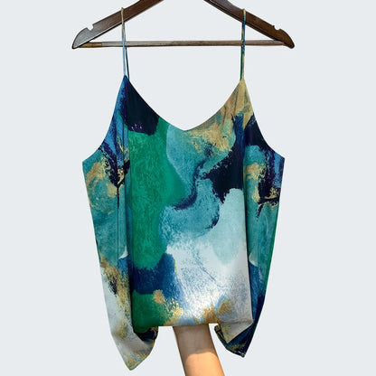 Yimengdu Ink-Wash Mulberry Silk-Blend Camisole Top — product detail 6