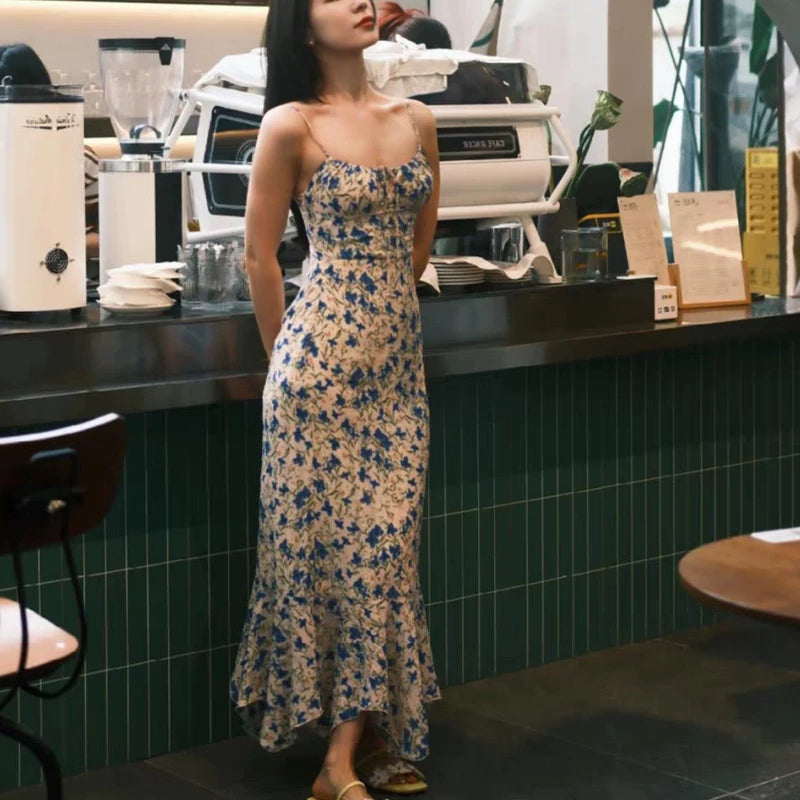 Reformation Blue Butterfly Floral Slip Maxi Dress – XS — original seller image 1