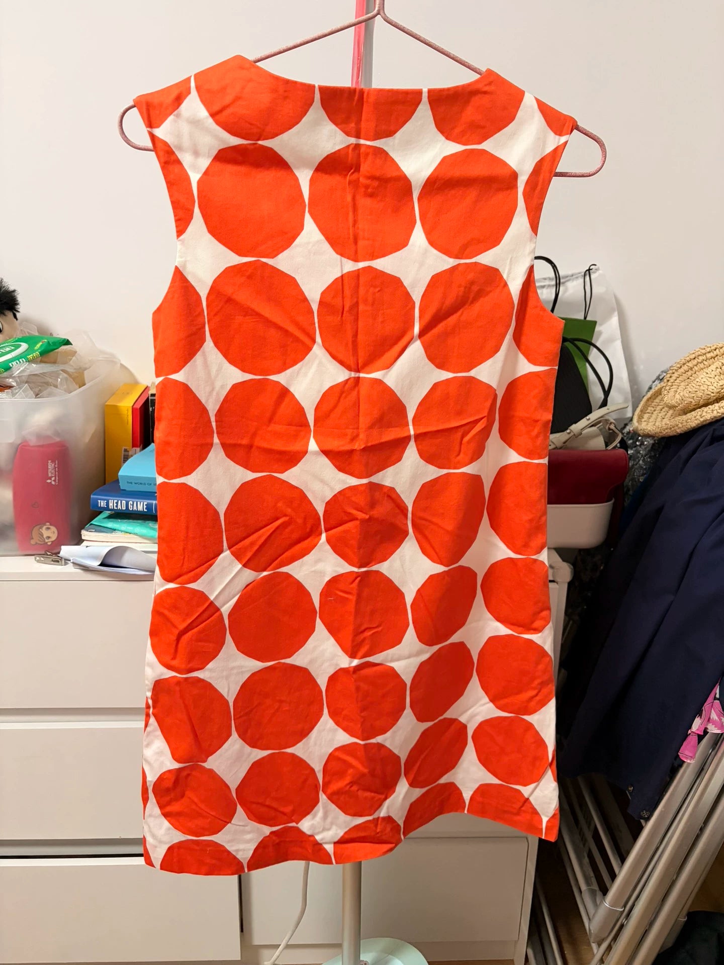 Marimekko Orange-and-White Dot Sleeveless Dress – photograph 2